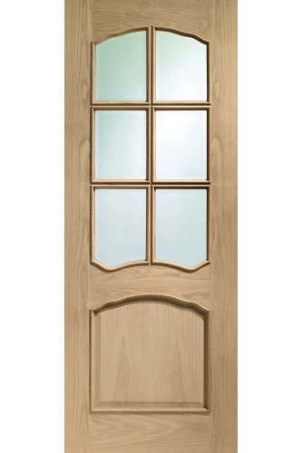Internal Oak Door Riviera Glazed with Raised Moulding Untreated LPD Internal Oak Door Riviera Glazed with Raised Moulding Untreated LPD