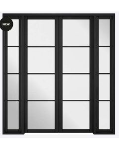 Internal Room Divider Premium Primed Black W6 Soho with Clear Glass 