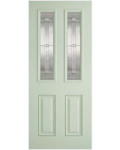 External Door Composite GRP Malton  Lead Double Glazed Prefinished green