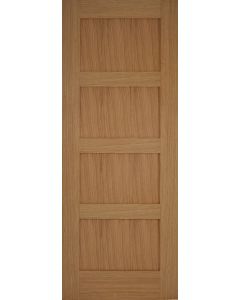 Internal Fire Door Oak Contemporary 4 Panel Untreated