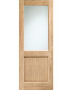 External Door Oak Double Glazed 2XG with Clear Glass Dowelled Untreated