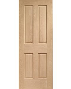 Internal Fire Door Oak Victorian 4 Panel with no Raised Mouldings Unfinished 