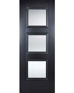Amsterdam 3 Panel Primed Plus Black Internal Glazed Door