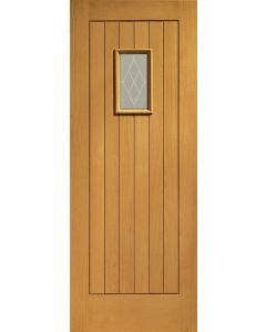 External Door Medium Oak Double Glazed Chancery Prefinished