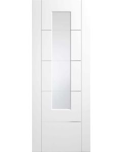 Internal Door White Prefinished Portici Clear Etched Glass