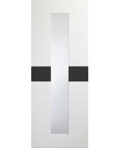 Internal Door White and DARK Grey Asti with Clear Glass Prefinished DISCONTINUED