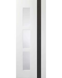 Internal Door White and Grey Praiano with Clear Glass Prefinished DISCONTINUED