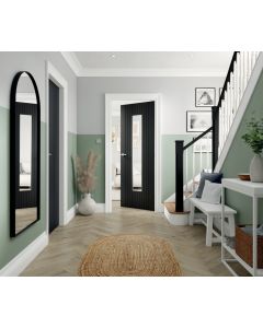 Aria Black Clear Glazed Laminate Internal Door Pre-Finished