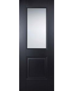 Internal Door Black Arnhem 2 Panel 1 Light Clear Glass Primed Plus
