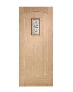 External Door Oak Cottage with Black Caming M & T Untreated SPECIAL OFFER