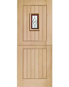 External Door Triple Glazed Oak Chancery Stable with Brass Caming