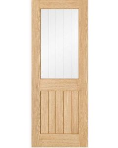 Internal Door Oak Budget Blue Label Belize Clear Glass And Frosted Lines Prefinished 