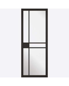 Internal Door Premium Primed Plus Black Greenwich with Clear Glass 