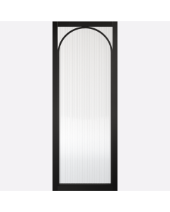 Melrose Pre-Finished Reeded Glazed Black Internal Door by LPD Doors 