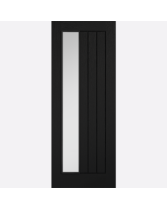 Mexicano Clear Glazed Offset Prefinished Black Internal Door by LPD Doors
