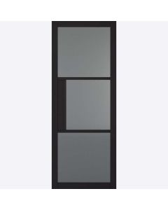 Internal Door Premium Black Tribeca 3 Light Tinted Glass