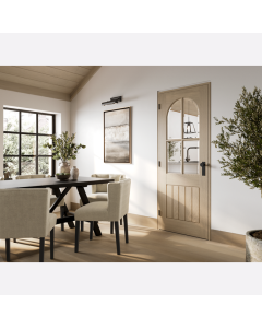 Mexicano LPD Arched Squared Top Glazed Pre-Finished Internal Blonde Oak Door Lifestyle Image