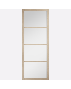 Soho Clear Glazed Pre-Finished Blonde Oak Internal Door by LPD Doors