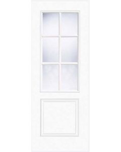 Internal Door White Moulded 2 Panel Berlin with Clear Glass Prefinished 