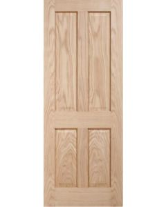 Internal Fire Door Oak Regency 4 Panel with non raised moulding Unfinished LPD