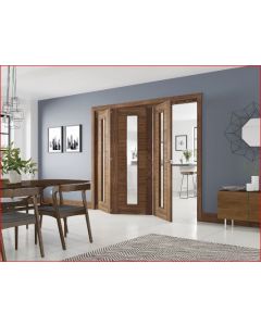 Internal FOLD Walnut Prefinished Folding Door System in Various Finishes to suit Deanta Doors (Frame Only)