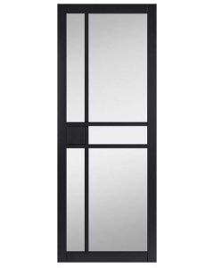 Internal Door Urban Industrial City Black with Clear Glass
