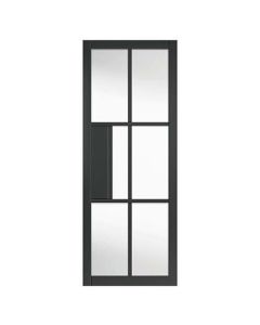 Internal Door Civic Black with Clear Glass from the Urban Industrial Crittal Design Range