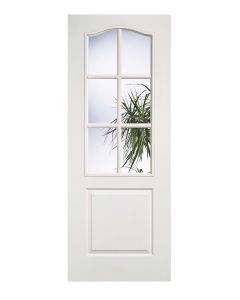 Internal Door White Primed Moulded Classic Textured 1 Panel 6 Light 