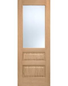 Internal Door Oak Contemporary 2 Panel 1 Light Prefinished