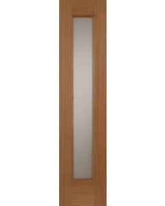 External Oak Contemporary Sidelight with Acid Etched Glass