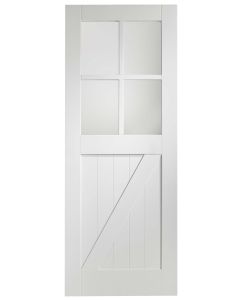 Internal Door White Primed Cottage with Clear Glass 