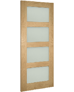 Oak Coventry Frosted glass prefinished angled