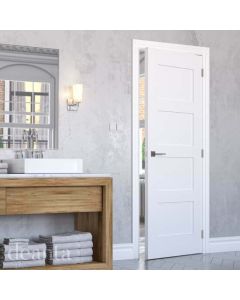 Internal FIRE DOOR Solid White Primed Coventry 4 Panel Lifestyle Image