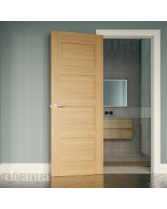 Deanta Doors Internal Door Oak Coventry 4 Panel Untreated Lifestyle Image 