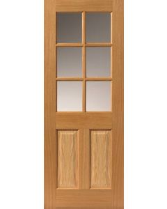 Internal Oak Dean Door with Clear Glass Pre Finished
