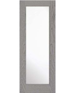 Internal Door Pearl Grey Diez with Clear Glass Prefinished 