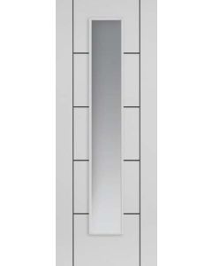 Internal Door Satin White Eco Linea Glazed with Black Grooves Prefinished - Standard Core