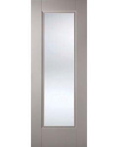 Internal Door Grey Eindhoven 1 Panel with Clear Glass Primed Plus