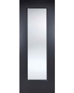Internal Door Black Eindhoven 1 Panel with Clear Glass Primed Plus