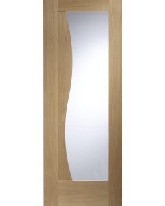 Internal Door Oak Emilia with Clear Glass Untreated 