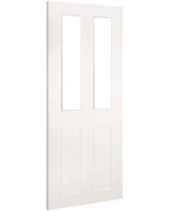 Internal Door White Primed Eton with Clear Glass angled image
