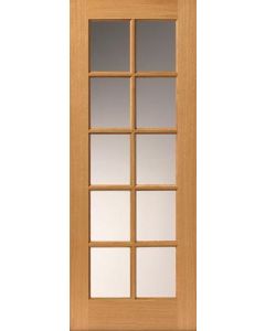 Internal Oak Gisburn Door with Clear Glass Pre Finished