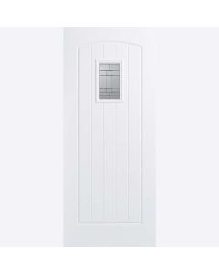 External Door Composite GRP Cottage White Glazed