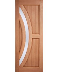 External Door Hardwood Harrow Glazed with Frosted Double Glazed Unit Untreated