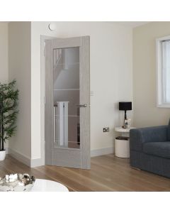 Tigris Light Grey Full Glazed Laminate Internal Door