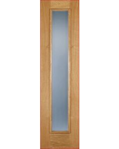 External Door Oak Sidelight with Frosted Glass Untreated LPD