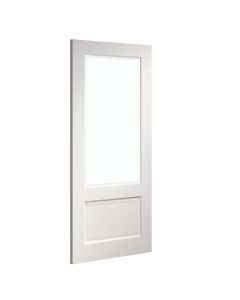 Internal Door White Primed Madison with Clear Bevelled Glass 