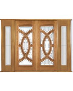 External Oak Door Majestic Grand Entrance Kit with Two x Majestic Sidelights
