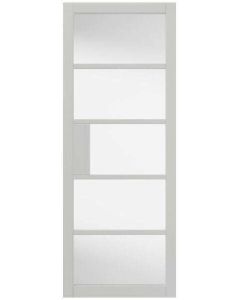 Internal Door Urban Industrial Metro White With Clear Glass
