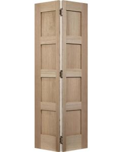 Internal Bifold Door Oak Contemporary shaker 4 Panel Untreated LPD SPECIAL OFFER